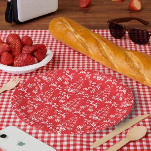 Scandinavian Traditional Christmas Decorations Paper Plate