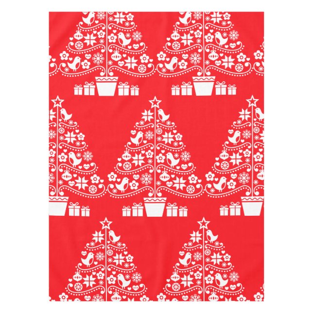Scandinavian Traditional Christmas Decorations Tablecloth (Front)