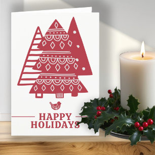 Scandinavian Tree Nordic Christmas Personalised Holiday Card