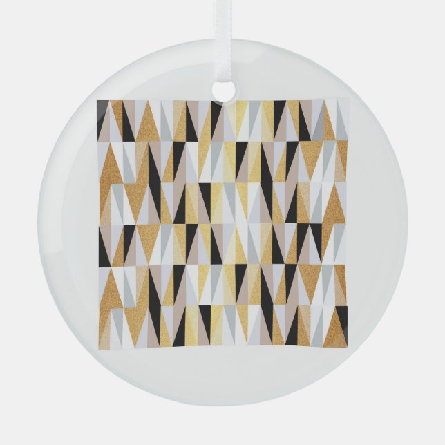 Scandinavian Triangles: Christmas Colour Pattern. Glass Tree Decoration (Front)