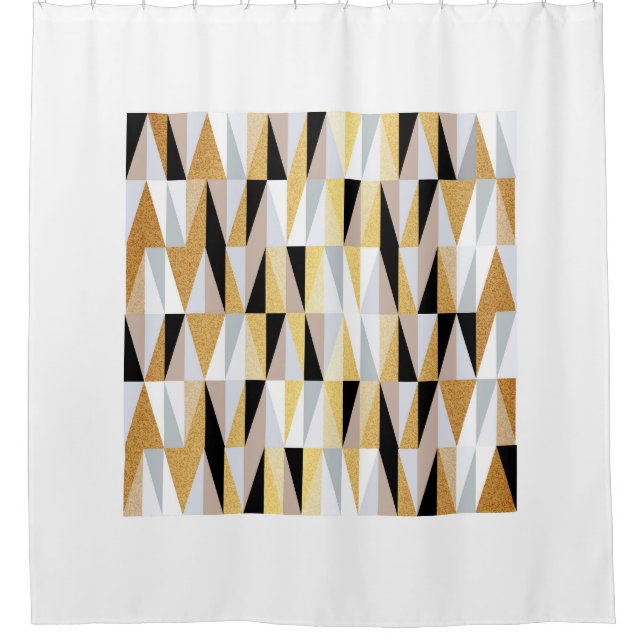 Scandinavian Triangles: Christmas Colour Pattern. Shower Curtain (Front)