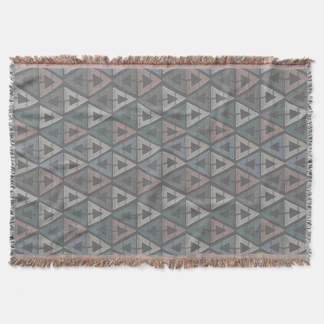 Scandinavian Triangles Throw Blanket (Front)