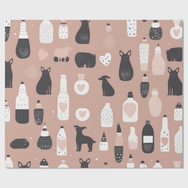 Scandinavian Valentine’s Wrapping Paper – Minimal (Flat)