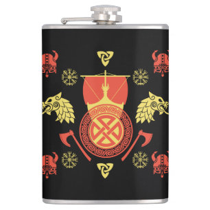 Scandinavian Viking Norsemen Home Decor Hip Flask