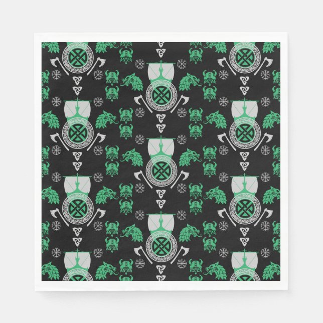 Scandinavian Viking Norsemen Home Decor Napkin (Front)