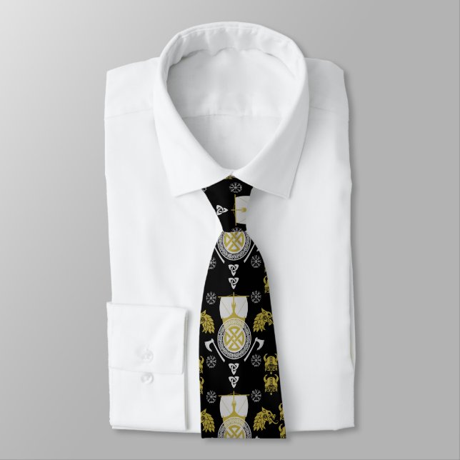 Scandinavian Viking Norsemen Home Decor Tie (Tied)