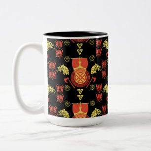 Scandinavian Viking Norsemen Home Decor Two-Tone Coffee Mug