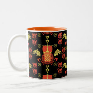 Scandinavian Viking Norsemen Home Decor Two-Tone Coffee Mug