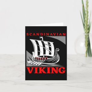 Scandinavian Viking Ship Dragon Boat Drakkar Thor Card