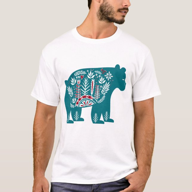 Scandinavian Vintage Nordic Bear T-Shirt (Front)