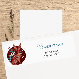 Scandinavian Whimsical Folk Art Hare Botanical