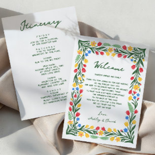 Scandinavian Wildflower Wedding Letter & Itinerary Programme
