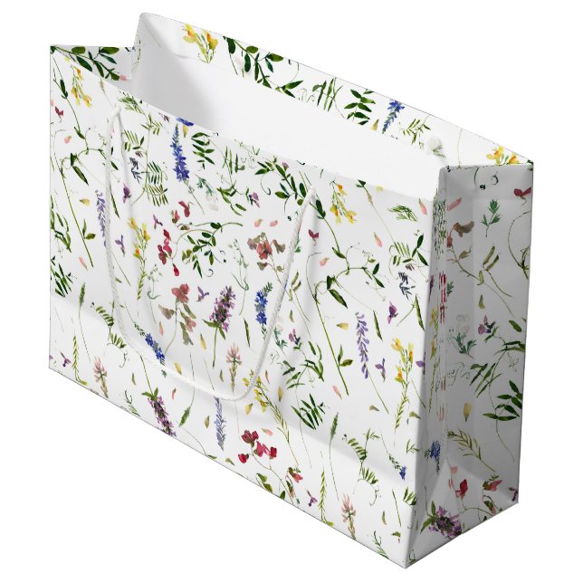 Scandinavian Wildflowers Meadow Large Gift Bag (Front Angled)