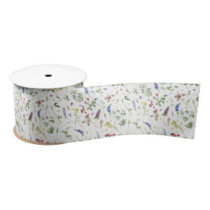Scandinavian Wildflowers Meadow Satin Ribbon