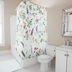 Scandinavian Wildflowers Meadow Shower Curtain