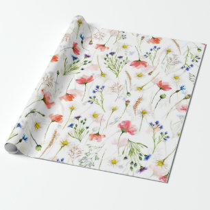 Scandinavian Wildflowers Meadow Wrapping Paper