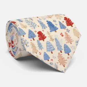Scandinavian Winter Forest Pattern (1) Tie