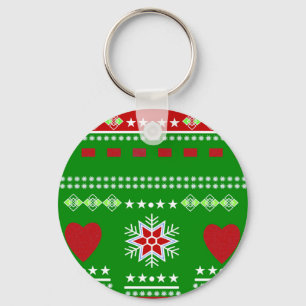 Scandinavian Winter Scene Key Ring