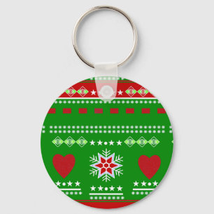 Scandinavian Winter Scene Key Ring