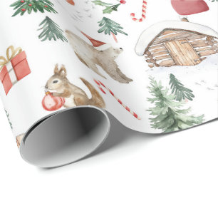 Scandinavian Winter wonderland woodland Christmas Wrapping Paper