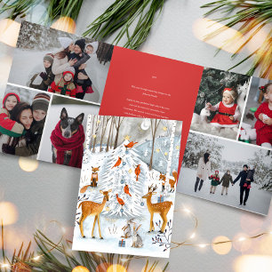 Scandinavian Woodland Animals Christmas Holiday Tri-Fold Invitation
