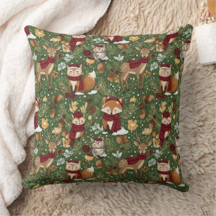 Scandinavian Woodland Christmas Pattern Cushion