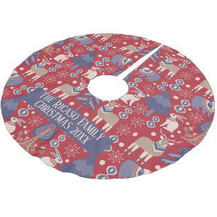 Scandinavian Woodland Winter Personalised Brushed Polyester Tree Skirt