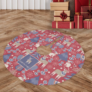Scandinavian Woodland Winter Personalised Brushed Polyester Tree Skirt