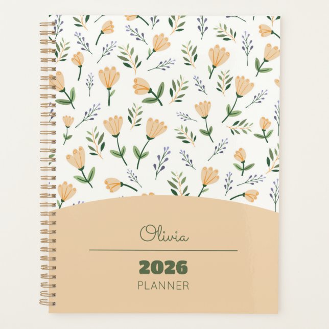 Scandinavian Yellow Floral Planner (Front)