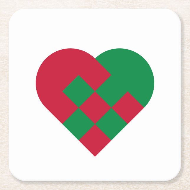 Scandinavian Yule Hear - Christmas Holiday - Square Paper Coaster (Front)