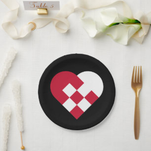 Scandinavian Yule Hear Paper Plate