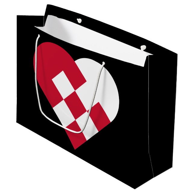 Scandinavian Yule Heart Gift Bag - Large (Front Angled)