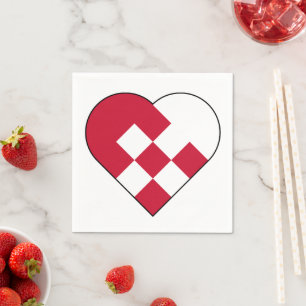 Scandinavian Yule Heart Napkin