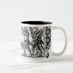 Scandinavians using their arrows Two-Tone coffee mug
