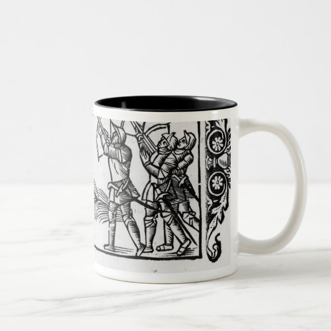Scandinavians using their arrows Two-Tone coffee mug (Right)