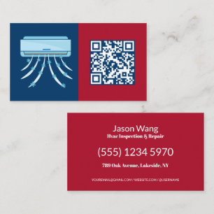 Scannable QR Air Conditioning HVAC Business Card