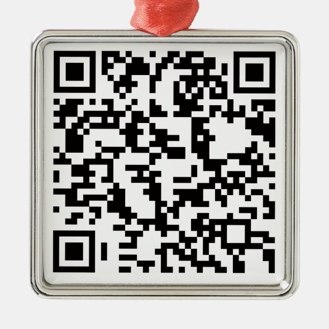 Scannable QR Bar code Metal Tree Decoration (Front)