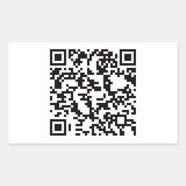 Scannable QR Bar code Rectangular Sticker (Front)
