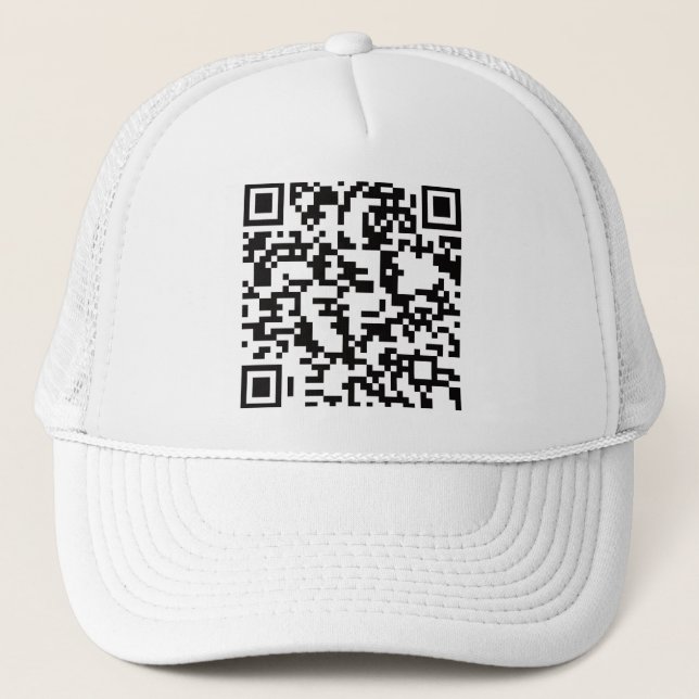 Scannable QR Bar code Trucker Hat (Front)