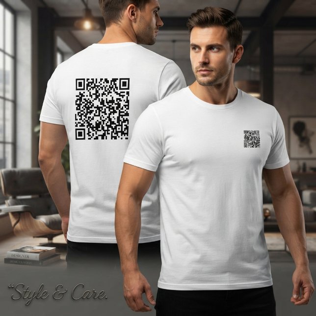 Scannable QR Code Basic Tee for Men Customised (Scannable QR Code Basic Tee for Men Customized)