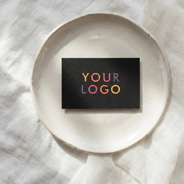 Scannable QR Code Logo Minimalist Black Business Card (Creator Uploaded)