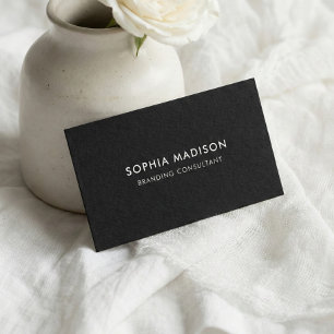 Scannable QR Code Minimalist Black Business Card