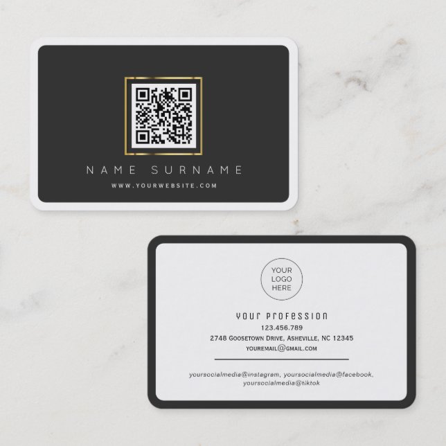 Scannable QR code professional or personal Busines Business Card (Front/Back)