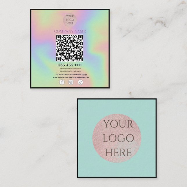 Scannable QR code Social  Media  business cards   (Front/Back)