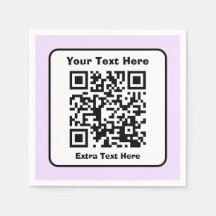 Scannable QR Code Template w/Editable Text Napkin