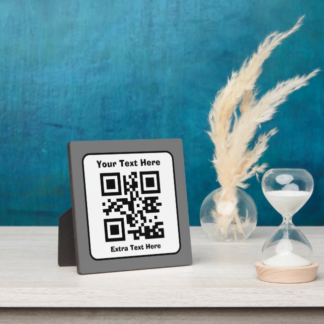 Scannable QR Code Template w/Editable Text Plaque (Insitu)