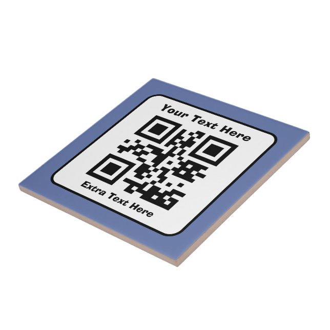 Scannable QR Code Template w/Editable Text Tile (Side)