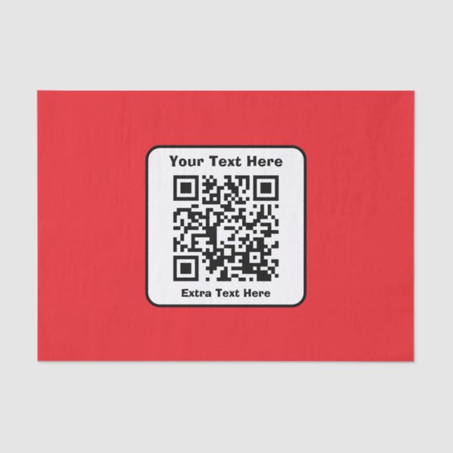 Scannable QR Code Template w/Editable Text Tissue Paper (Front)