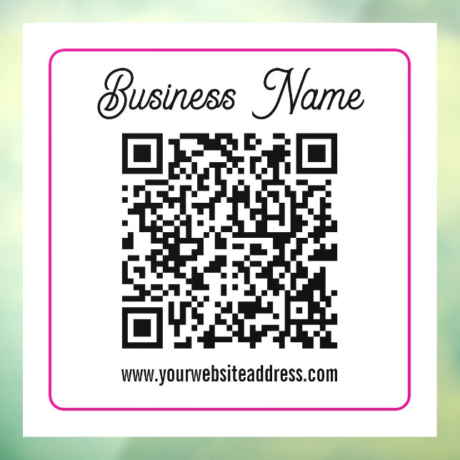 Scannable QR code with Cursive Script Handwriting Window Cling (Sheet 3)