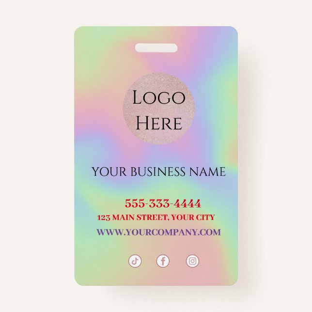 Scannable trendy  ID badge (Front)